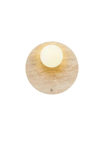 Kummer Vägglampa 10 cm Rund - Beige Och Vit - Belysning & el - Inomhusbelysning & lampor - Vägglampa