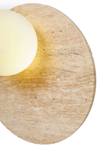 Kummer Vägglampa 10 cm Rund - Beige Och Vit - Belysning & el - Inomhusbelysning & lampor - Vägglampa
