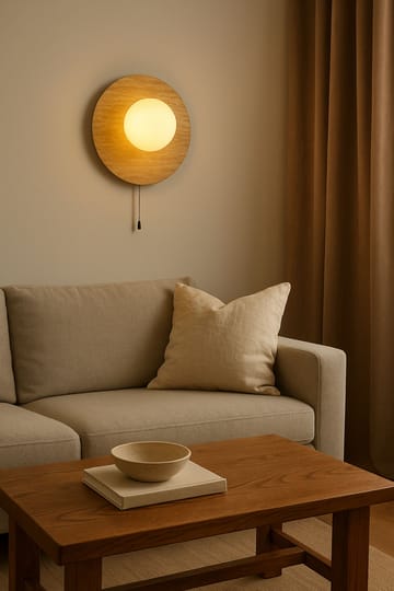 Kummer Vägglampa 10 cm Rund - Beige Och Vit - Belysning & el - Inomhusbelysning & lampor - Vägglampa