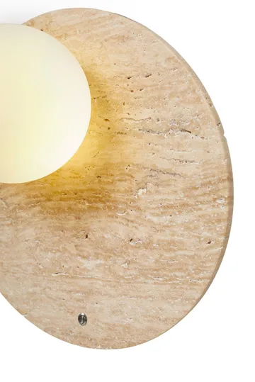 Kummer Vägglampa 10 cm Rund - Beige Och Vit - Belysning & el - Inomhusbelysning & lampor - Vägglampa