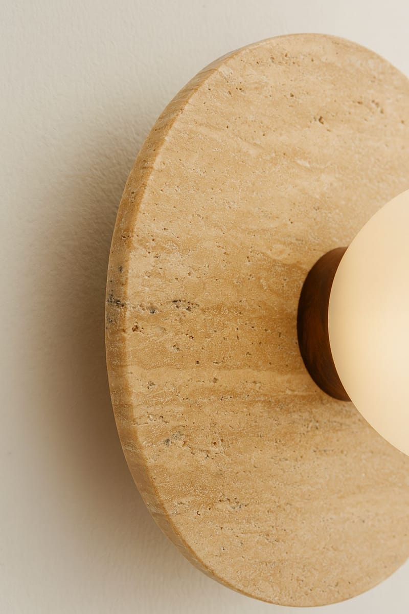 Kummer Vägglampa 12 cm Rund - Beige Och Vit - Belysning & el - Inomhusbelysning & lampor - Vägglampa