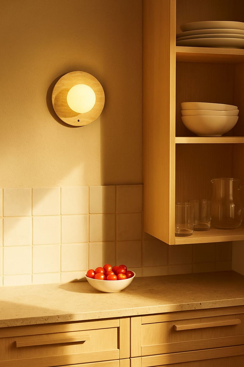 Kummer Vägglampa 12 cm Rund - Beige - Belysning & el - Inomhusbelysning & lampor - Vägglampa