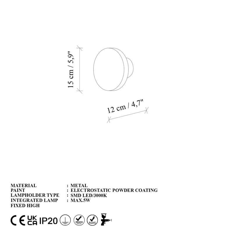 Loomba Vägglampa 15 cm Rund - Antik - Belysning & el - Inomhusbelysning & lampor - Vägglampa