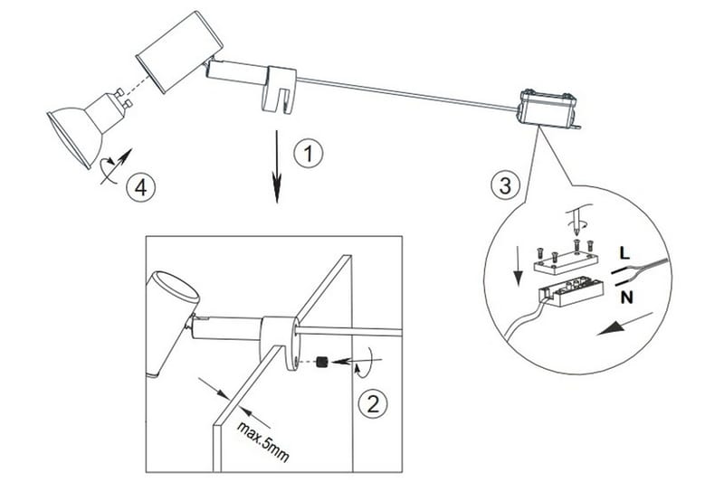 Lorenzo H2O Vägglampa 1L GU10 mattsvart - Matt svart - Belysning & el - Inomhusbelysning & lampor - Vägglampa