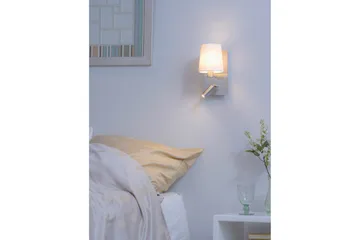 Marriot Vägglampa E27 + LED borstad stål/ vit - Borstad stål/Vit - Belysning & el - Inomhusbelysning & lampor - Vägglampa - Väggarmatur