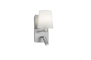 Marriot Vägglampa E27 + LED borstad stål/ vit - Borstad stål/Vit - Belysning & el - Inomhusbelysning & lampor - Vägglampa - Väggarmatur