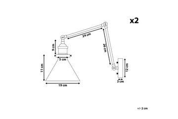 Narve Vägglampa 2 st E27 - Svart - Belysning & el - Inomhusbelysning & lampor - Vägglampa