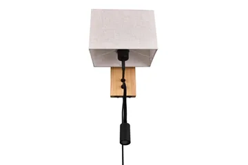 Nilam Vägglampa med läslampa 25 cm LED + E27 trä - Trä/Beige - Belysning & el - Inomhusbelysning & lampor - Vägglampa