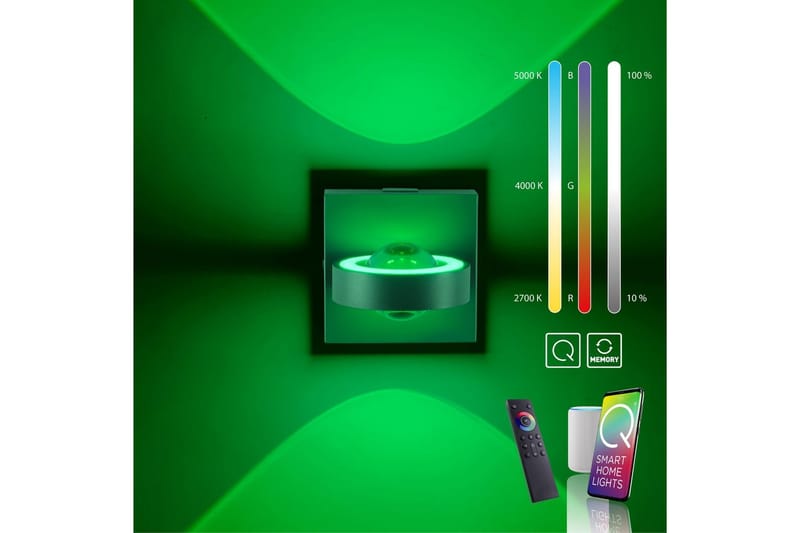 Q-Mia Paul Neuhaus Vägglampa - Anthracite Grey - Belysning & el - Inomhusbelysning & lampor - Vägglampa - Väggarmatur