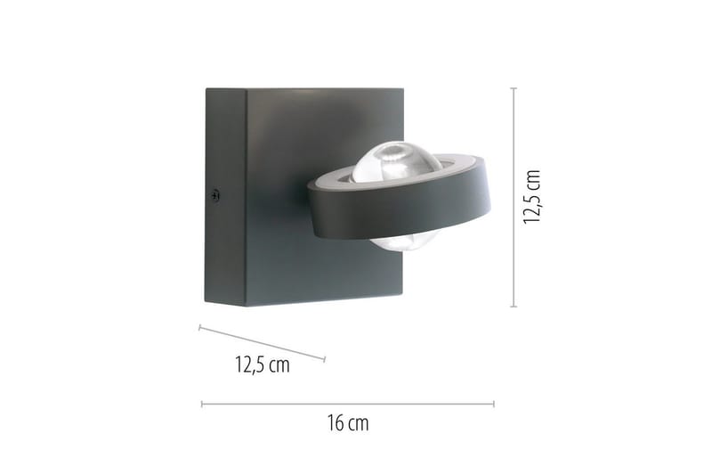 Q-Mia Paul Neuhaus Vägglampa - Anthracite Grey - Belysning & el - Inomhusbelysning & lampor - Vägglampa - Väggarmatur