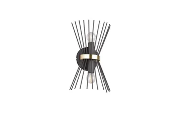 Rod Vägglampa 2xE14 svart/ guld - Svart/Guld - Belysning & el - Inomhusbelysning & lampor - Vägglampa