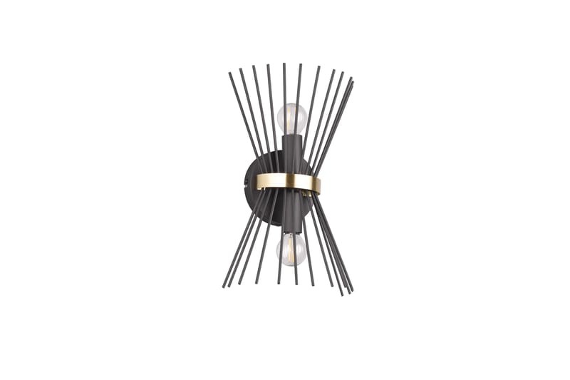 Rod Vägglampa 2xE14 svart/ guld - Svart/Guld - Belysning & el - Inomhusbelysning & lampor - Vägglampa