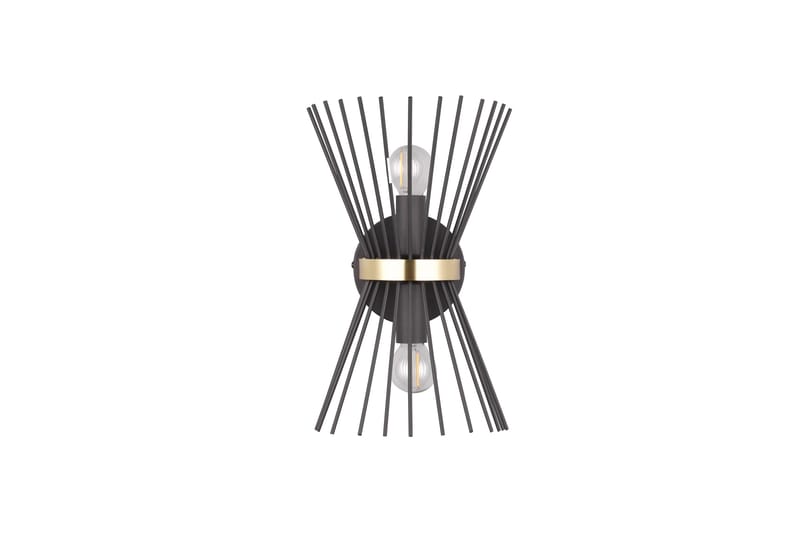 Rod Vägglampa 2xE14 svart/ guld - Svart/Guld - Belysning & el - Inomhusbelysning & lampor - Vägglampa