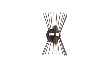 Rod Vägglampa 2xE14 svart/ guld - Svart/Guld - Belysning & el - Inomhusbelysning & lampor - Vägglampa
