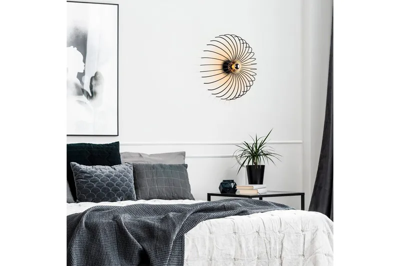 Vägglampa Subbersta Svart - Diameter: 16 cm - Belysning & el - Inomhusbelysning & lampor - Sovrumslampa