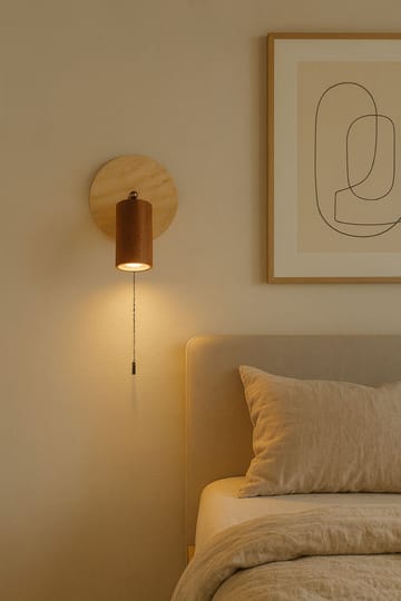 Tharosel Vägglampa 21 cm - Beige Valnöt - Belysning & el - Inomhusbelysning & lampor - Vägglampa