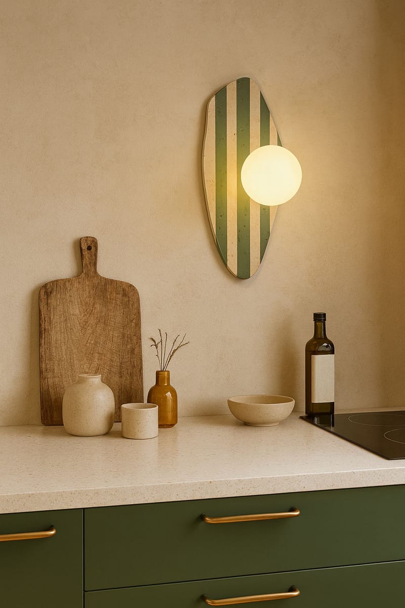 Thyrosel Vägglampa 10 cm - Beige, Vit, Grön - Belysning & el - Inomhusbelysning & lampor - Vägglampa