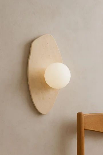 Thyrosel Vägglampa 10 cm - Beige Och Vit - Belysning & el - Inomhusbelysning & lampor - Vägglampa