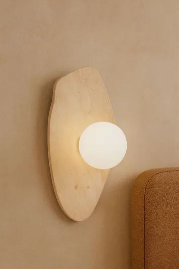 Thyrosel Vägglampa 10 cm - Beige Och Vit - Belysning & el - Inomhusbelysning & lampor - Vägglampa