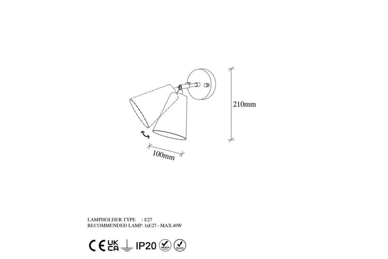 Vägglampa Avraen Svart / Rany - Svart / Rany - Belysning & el - Inomhusbelysning & lampor - Vägglampa