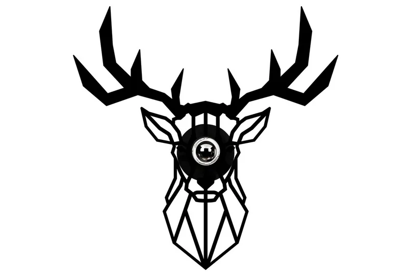 Vägglampa Brilo Deer Svart, Svart
