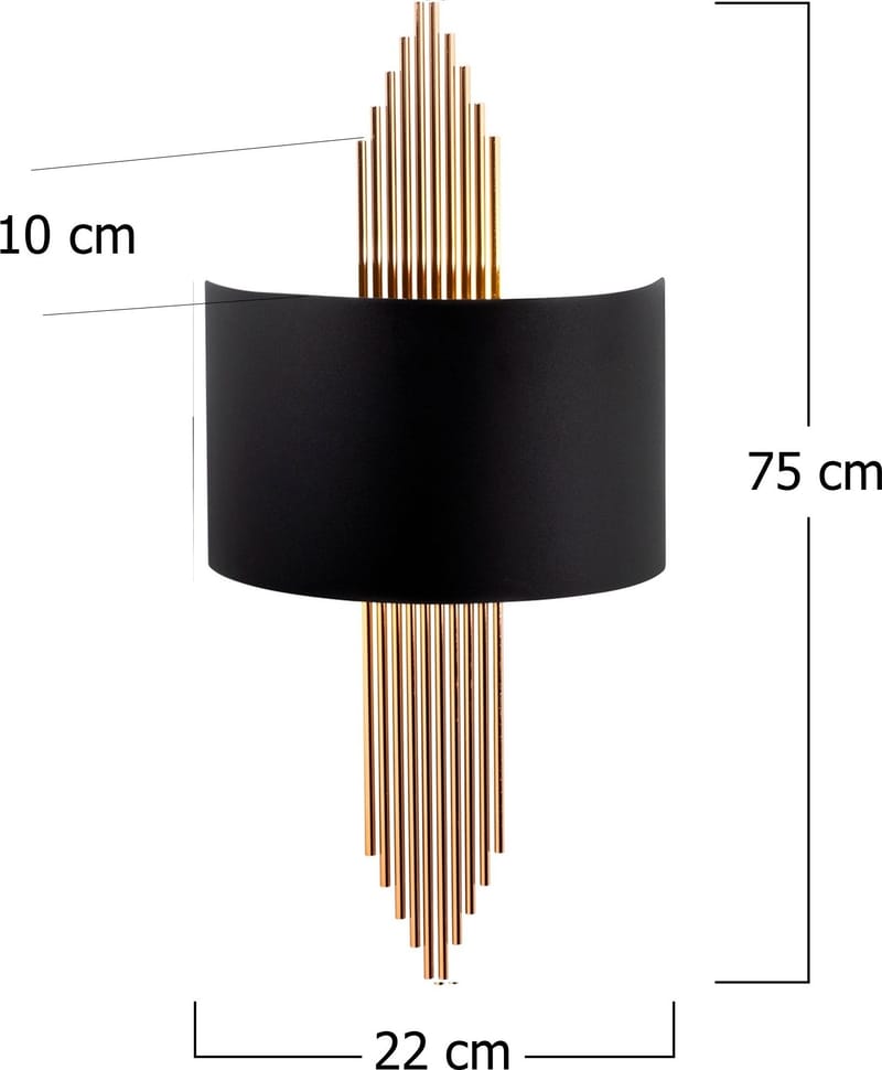 Vägglampa Curve - Svart/koppar - Belysning & el - Inomhusbelysning & lampor - Vägglampa