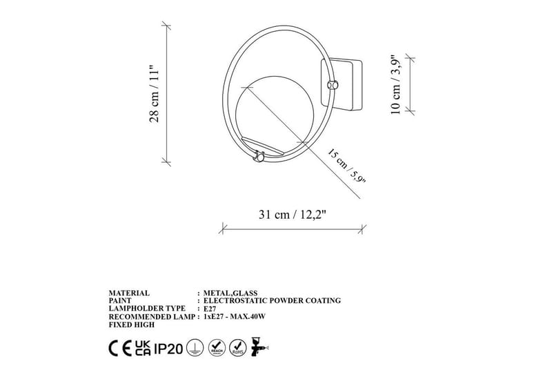 Vägglampa Dolcer Rany - Guld - Belysning & el - Inomhusbelysning & lampor - Vägglampa