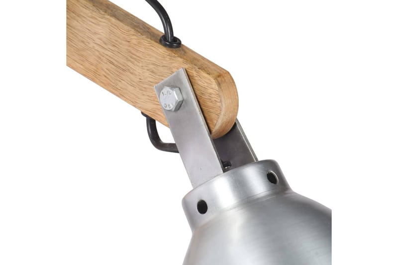 Vägglampa E27 silver massivt mangoträ och järn - Silver - Belysning & el - Inomhusbelysning & lampor - Vägglampa