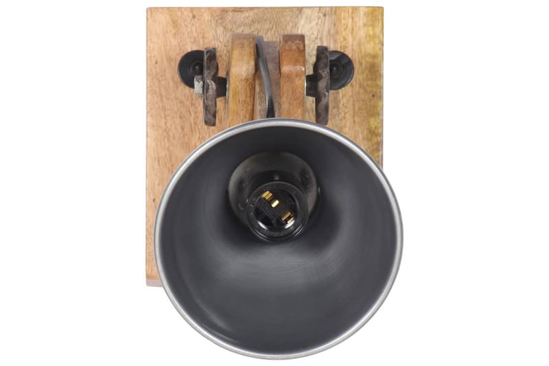 Vägglampa E27 silver massivt mangoträ och järn - Silver - Belysning & el - Inomhusbelysning & lampor - Vägglampa