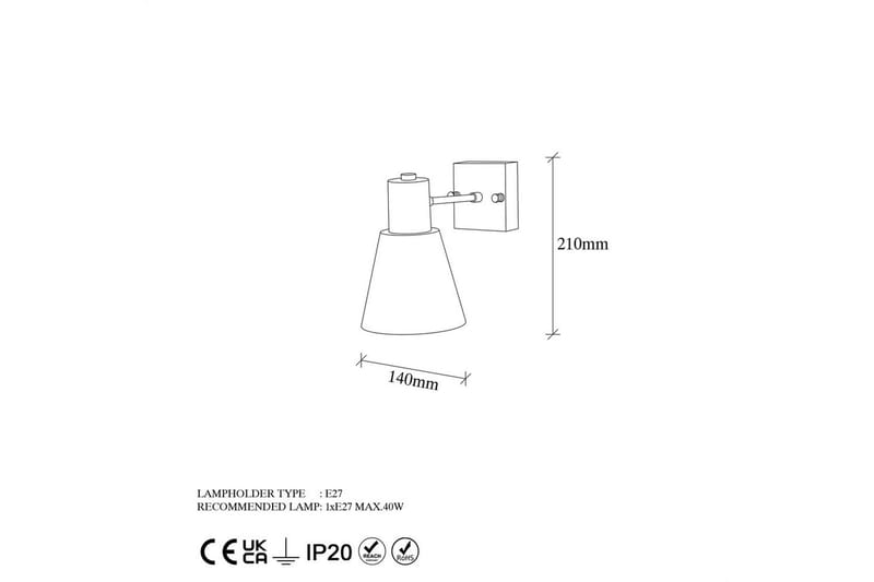 Vägglampa Feira Rany - Guld - Belysning & el - Inomhusbelysning & lampor - Vägglampa