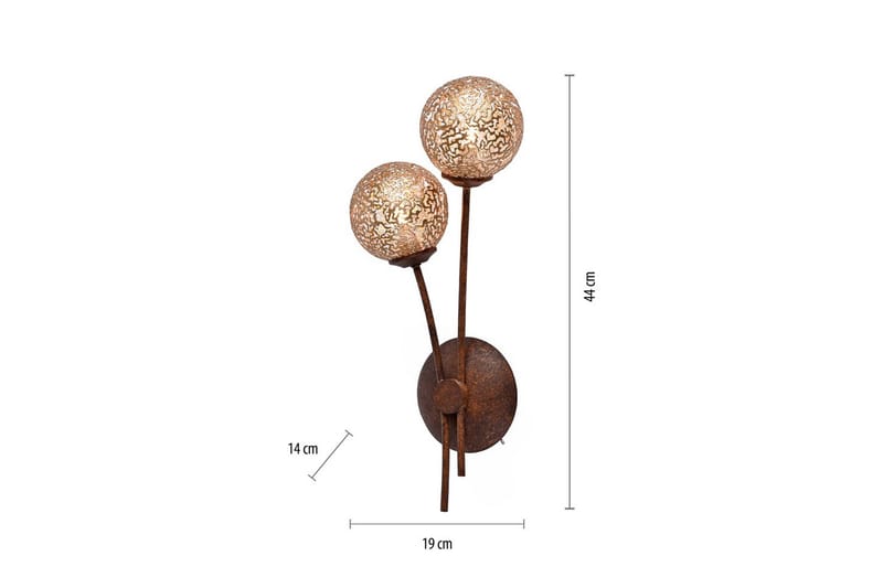 Vägglampa Greta - 19x44x14 cm - Belysning & el - Inomhusbelysning & lampor - Vägglampa