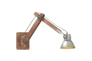 Vägglampa industriell stil silver rund E27