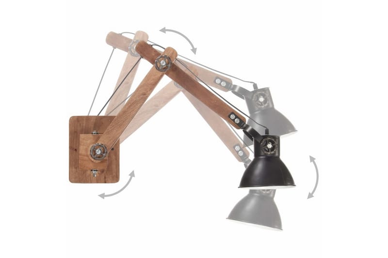 Vägglampa industriell stil svart rund E27 - Svart - Belysning & el - Inomhusbelysning & lampor - Vägglampa
