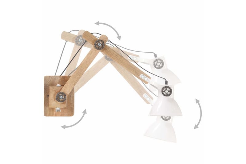 Vägglampa industriell stil vit rund E27 - Vit - Belysning & el - Inomhusbelysning & lampor - Vägglampa