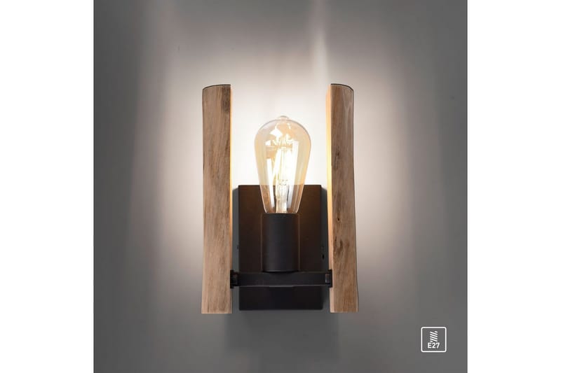 Vägglampa Log - 15x25x17 cm - Belysning & el - Inomhusbelysning & lampor - Vägglampa