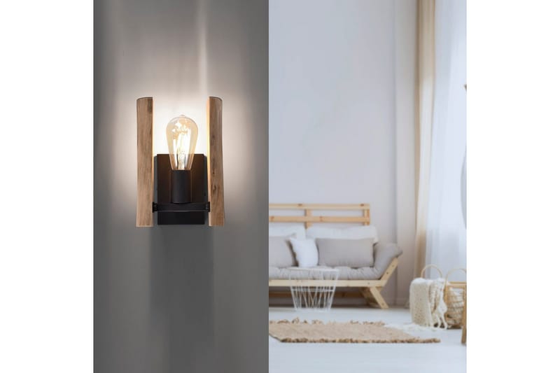 Vägglampa Log - 15x25x17 cm - Belysning & el - Inomhusbelysning & lampor - Vägglampa