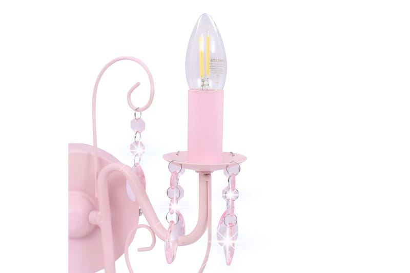 Vägglampa med pärlor rosa 2xE14-lampor - be Basic - Sänglampa vägg - Sovrumslampa - Vägglampa - Väggarmatur