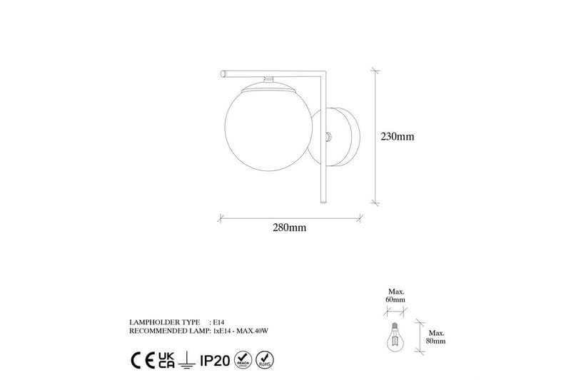 Vägglampa Olan Antik Vit - Vit - Belysning & el - Inomhusbelysning & lampor - Vägglampa