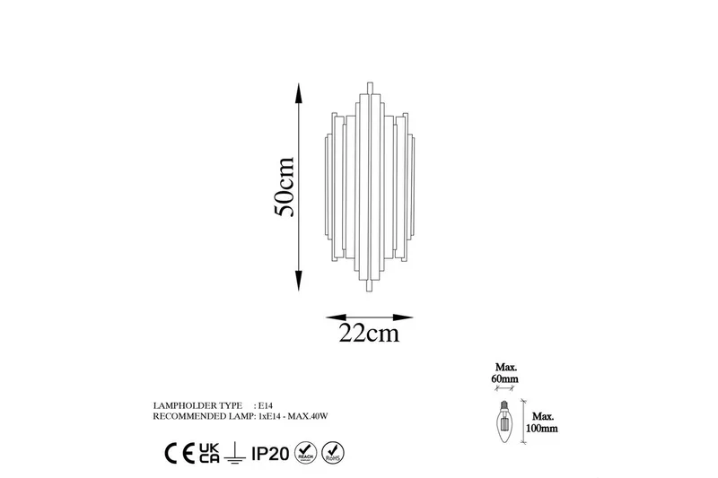 Vägglampa Raoji Krom - Krom - Belysning & el - Inomhusbelysning & lampor - Vägglampa
