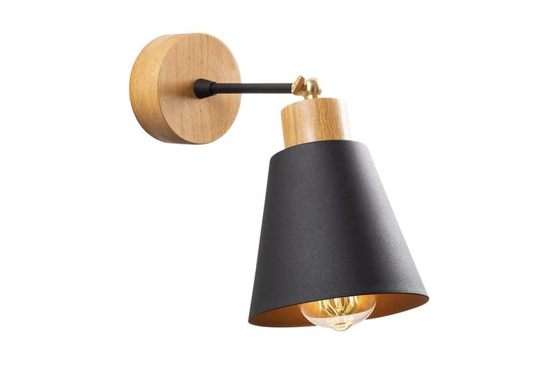 Vägglampa Sudalwani Svart / Ek - Svart / Ek - Belysning & el - Inomhusbelysning & lampor - Vägglampa