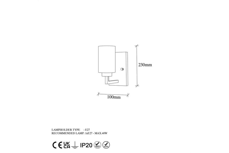 Vägglampa Syllen Svart / Vit - Svart / Vit - Belysning & el - Inomhusbelysning & lampor - Vägglampa