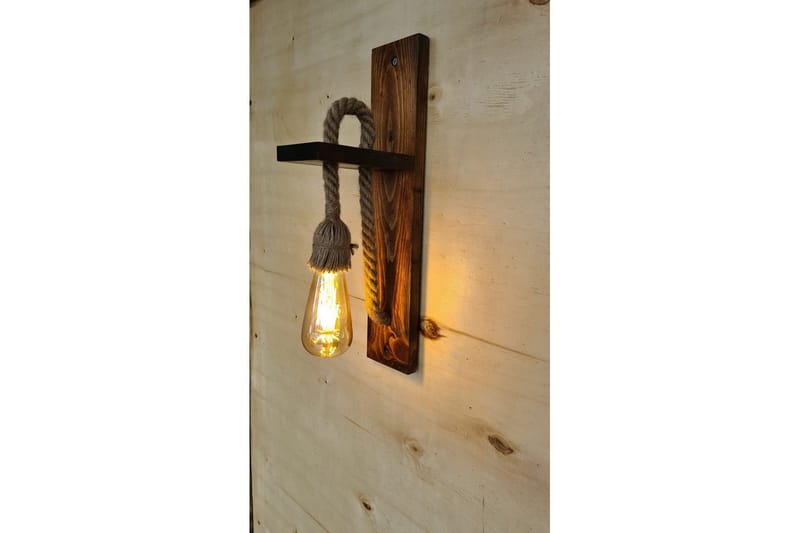 Vägglampa Teyra Valnöt - Rödfärgat trä - Belysning & el - Inomhusbelysning & lampor - Vägglampa