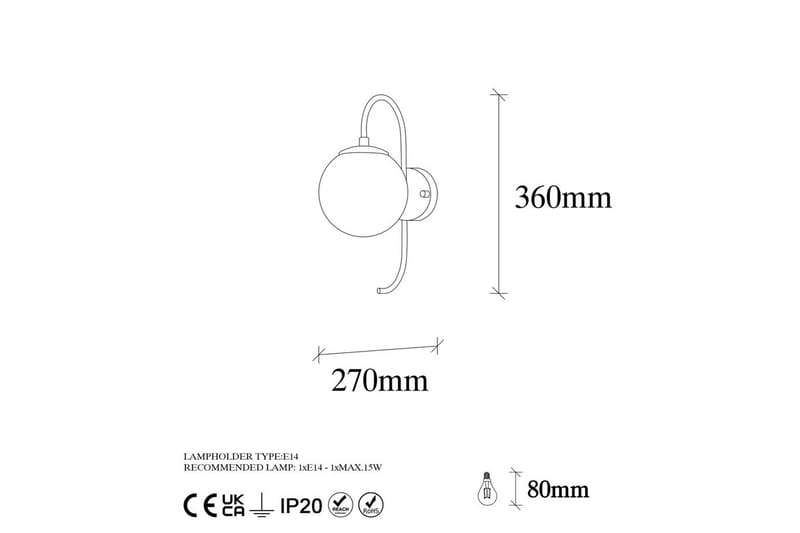 Vägglampa Thalara Glansig Rany - Glansig Rany - Belysning & el - Inomhusbelysning & lampor - Vägglampa