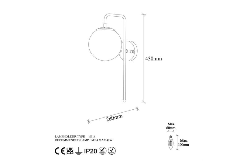 Vägglampa Tolra Vintage Transparent - Transparent - Belysning & el - Inomhusbelysning & lampor - Vägglampa