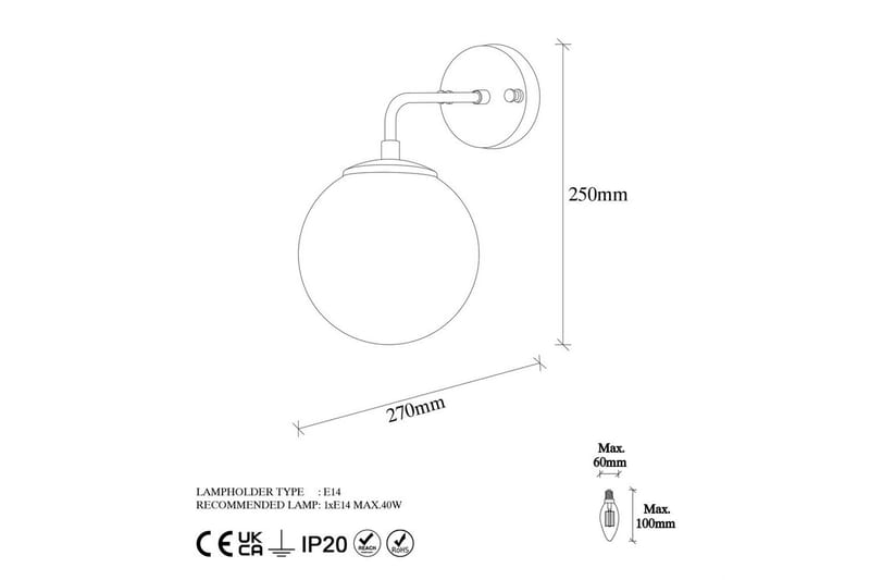 Vägglampa Tolra Vintage Transparent - Vintage Transparent - Belysning & el - Inomhusbelysning & lampor - Vägglampa