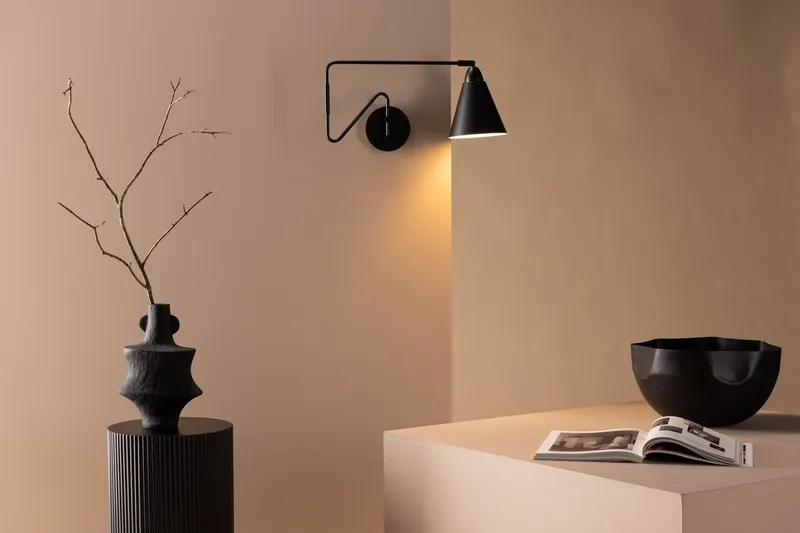 Vägglampa Venture Home Amicola Svart, Svart