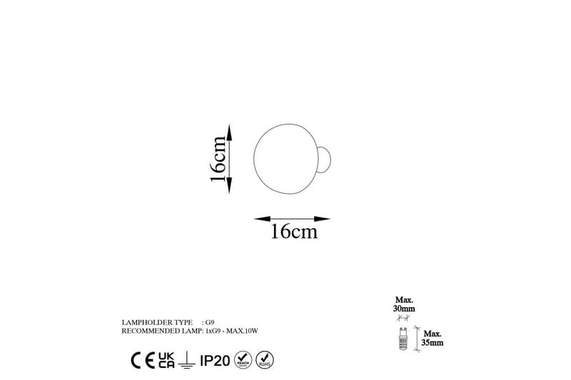 Vägglampa Polmar Rany - Diameter: 16 cm - Belysning & el - Inomhusbelysning & lampor - Vägglampa
