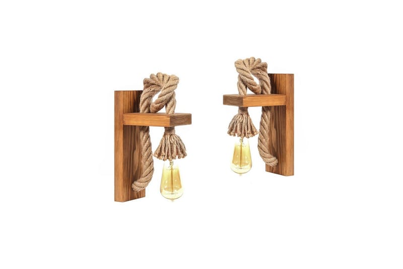 Vägglampeset (2 stycken) Giuseppe Duo Brun / Rany - Brun/Guld - Belysning & el - Inomhusbelysning & lampor - Vägglampa