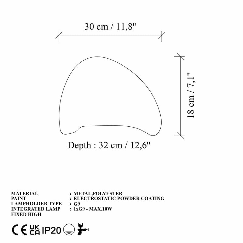 Vyrel Vägglampa 30 m - Vit - Belysning & el - Inomhusbelysning & lampor - Vägglampa