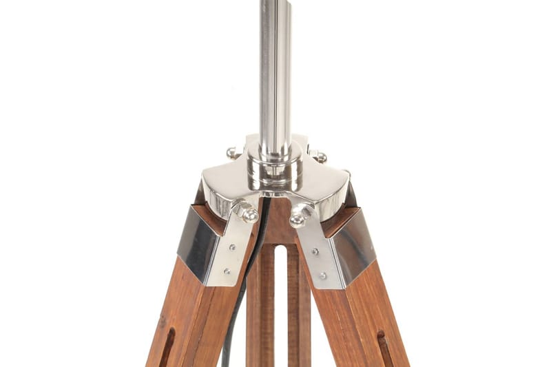 Golvlampa honungsbrun och grå massivt teakträ 141 cm - be Basic - Belysning & el - Inomhusbelysning & lampor - Vardagsrumslampa